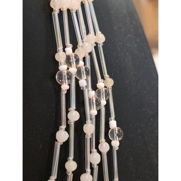 Vintage Orbs of Light‎ Multi-Strand Beaded Necklace With Adjustable Chain - Picture 8 of 9